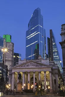 Images Dated 19th February 2020: England, London, The City of London, Night View showing The Royal Exchange
