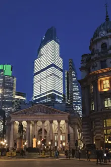 Illumination Prints: England, London, The City of London, The Royal Exchange and Modern Skyscrapers