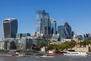 England, London, City Skyline View and River Thames