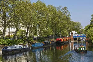 Images Dated 22nd June 2020: England, London, City of Westminster, Little Venice, Colourful Narrow Boats and Canal