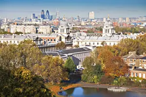Greenwich Prints: England, London, Greenwich, National Maritime Musuem. The City in distance