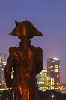 City Skyline Prints: England, London, Greenwich, Silouette of Lord Nelson Statue