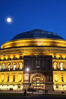 Kensington Prints: England, London, Kensington, Moon above Royal Albert Hall