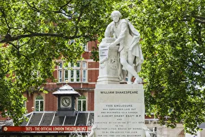 Shakespeare Prints: England, London, Leicester Square, Shakespeare Statue