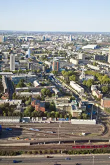 England, London, London skyline towards Stratford and the Olympic stadium