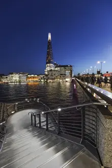 Southwark Prints: England, London, Night View of London Bridge Steps and The Shard
