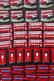 Images Dated 8th July 2013: England, London, Portobello Road, Shop display of Souvenir Fridge Magnets