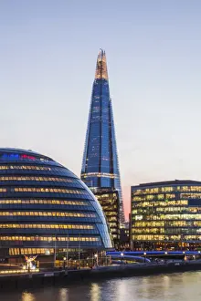 Southwark Prints: England, London, The Shard and Southwark Area Skyline from Tower Bridge