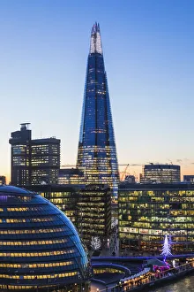 England, London, Southwark, London Bridge City, View from Tower Bridge of London Bridge