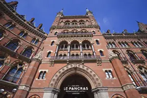 Victorian Architecture Prints: England, London, St. Pancras, Facade of Marriot Renaissance Hotel