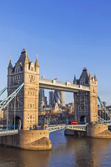 England, London, Tower Bridge and City Skyline