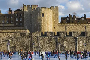 Ice Rink Prints: England, London, Tower of London, Ice Skating