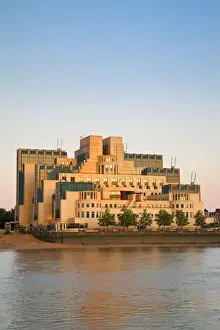 Thames River Prints: England, London, Vauxhall, MI6 (Secret Intelligence Service) Building on the banks