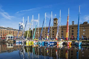Images Dated 21st October 2019: England, London, Wapping, St.Katharine Docks Marina, Colourful Clippers Awaiting The