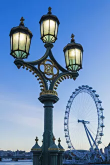 England, London, Westminster, London Eye at Dawn