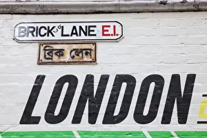 Brick Lane Prints: England, London, Whitechapel, Brick Lane Street Sign