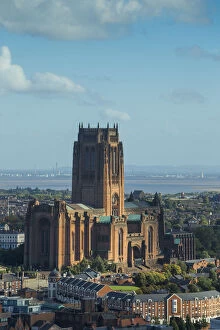 England, Merseyside, Liverpool, View of Liverpool Cathedral built on St James Mount
