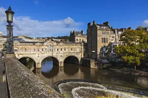 England, Somerset, Bath, Pultney Bridge and River Avon