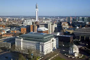 Images Dated 26th February 2009: England, West Midlands, Birmingham, View of city center, Centernary Square, Baskerville