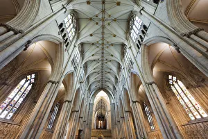 York Prints: England, Yorkshire, York, York Minster, The Nave