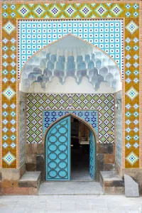 Transcaucasia Prints: Entrance to the Blue Mosque, an 18th-century Shia mosque in Yerevan, Armenia