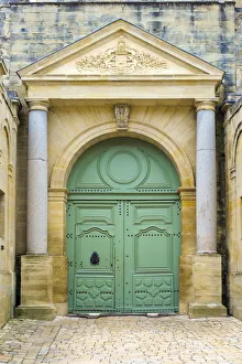 Doric Prints: Entrance to Chateau du Ducha castle, Uzas, Gard Department, Languedoc-Roussillon