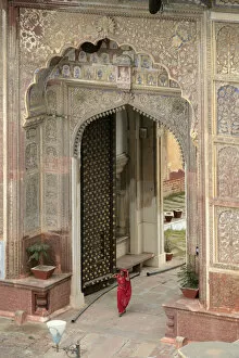 Entrance to city palace, City of Karauli, Rajasthan, India