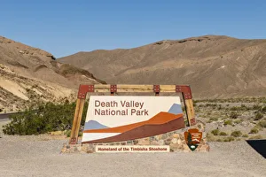 Basin Prints: Entrance to Death Valley National park, California, USA