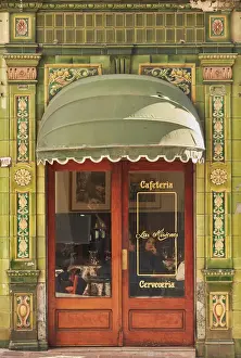 Uruguay Prints: The entrance door to the cafa©'Las Misiones'in the Montevideo Old City