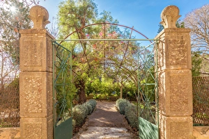 Portal Prints: Entrance to the garden of Finca Publica Galatzo, Mallorca, Balearic Islands, Spain