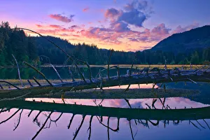 Entrance of San Juan River to Strait of Juan de Fuca. Pacific Ocean Port Renfrew, British Columbia, Canada