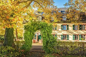 Wine Growing Region Prints: Entrance to the Weinromantikhotel Richtershof in Muelheim an der Mosel