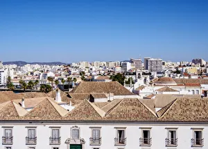 Faro Prints: Episcopal Palace and Largo da Se, elevated view, Faro, Algarve, Portugal