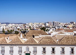 Episcopal Palace and Largo da Se, elevated view, Faro, Algarve, Portugal