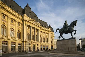 Equestrian Statue of King Carol I in front of the Central University Library, Bucharest