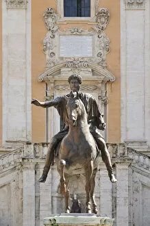 Images Dated 26th November 2013: Equestrian Statue of Marcus Aurelius at the Capitoline Hill. Rome, Italy