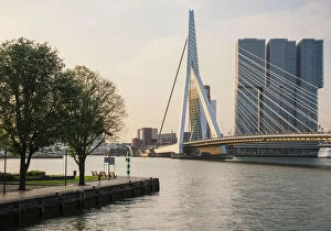 The Netherlands Gallery: Erasmus Bridge and De Rotterdam, Wilhelminakade, Rotterdam, Netherlands