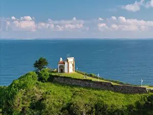 Asturias Prints: Ermita de la Guia Chapel, Ribadesella, Asturias, Northern Spain