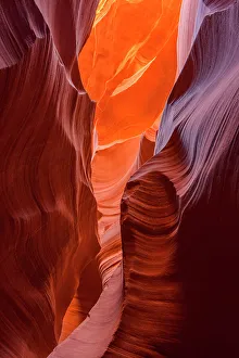 Tranquil Tranquility Prints: Eroded Navajo Sandstone in the Lower Antelope Canyon, Page, Arizona, USA