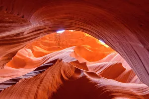 Tranquil Tranquility Prints: Eroded Navajo Sandstone in the Lower Antelope Canyon, Page, Arizona, USA