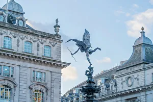 Eros statue also known as Anteros, Piccadilly Circus, London, England, Uk