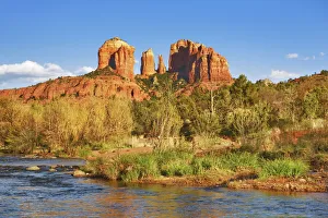 Sedona Prints: Erosion landscape at Cathedral Rock - USA, Arizona, Coconino, Sedona, Oak Creek
