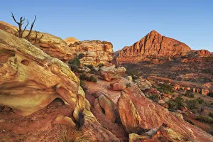 Capitol Reef Prints: Erosion landscape near Pectols Pyramid - USA, Utah, Wayne, Capitol Reef