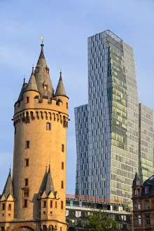 Frankfurt Am Main Prints: Eschenheimer Tower and Jumeirah Frankfurt Hotel, Frankfurt, Hesse, Germany
