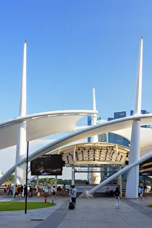 Esplanade Prints: Esplanade Outdoor Theatre on waterfront, Marina Bay, Singapore