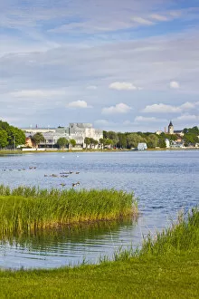 Images Dated 8th October 2010: Estonia, Western Estonia, Haapsalu, town view from Vaikeviik Lake