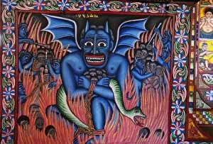 Interiors Gallery: Ethiopia, Lake Tana. Brightly-coloured murals depict religious scenes in Beta Giorgis Monastery