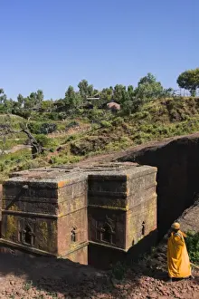 Ethiopian Prints: Ethiopia, Lalibela, Pilgrim at the church of Bet Giyorgis (St