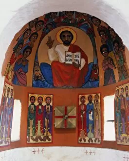 Mural Gallery: Ethiopian style religious painting in the small Catholic