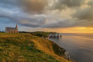Normandy Prints: Etretat, Normandy, France A beautiful sunset in Etretat